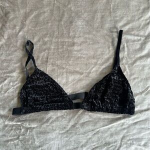 SKIMS Bralette Black Logo Mesh XL